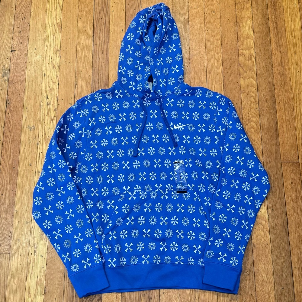 Nike Mens Hoodie Blue Hooded Sweatshirt Medium